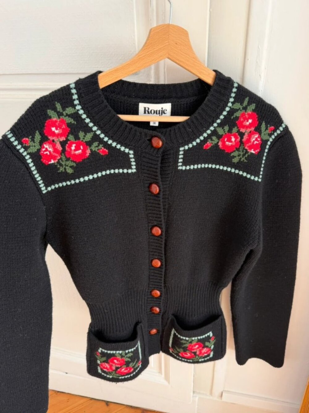 Rouje Paris Embroidered Floral Cardigan Women’s S